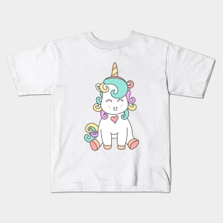 Cute Unicorn Magical Illustration Kids T-Shirt